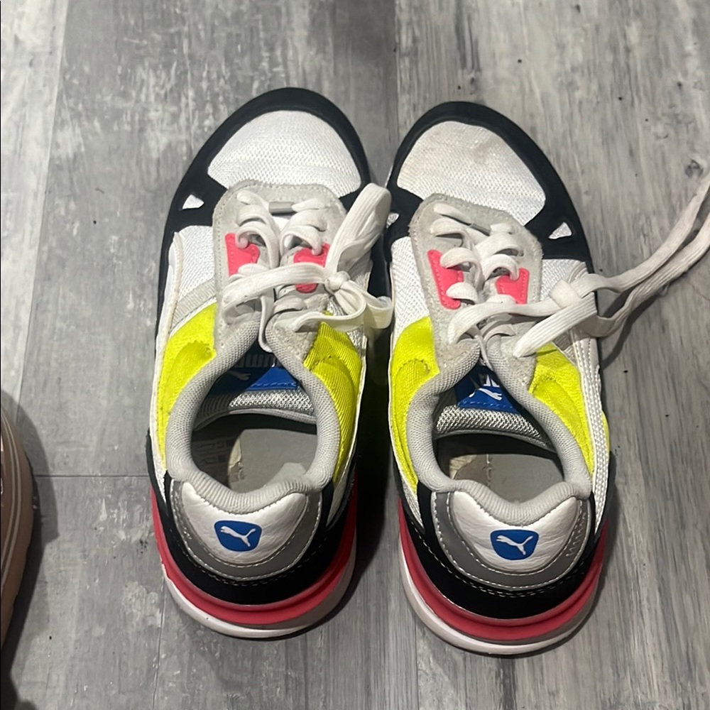 Puma Kids Shoes - White, Black, Yellow
